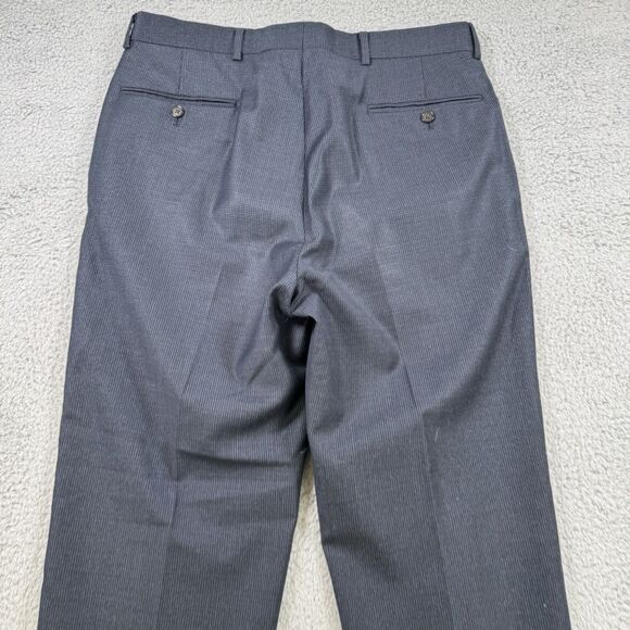 S Brooks Brothers 1818 Madison Dress Pants Mens 33x31 Blue 100% Wool Formal - Picture 8 of 11